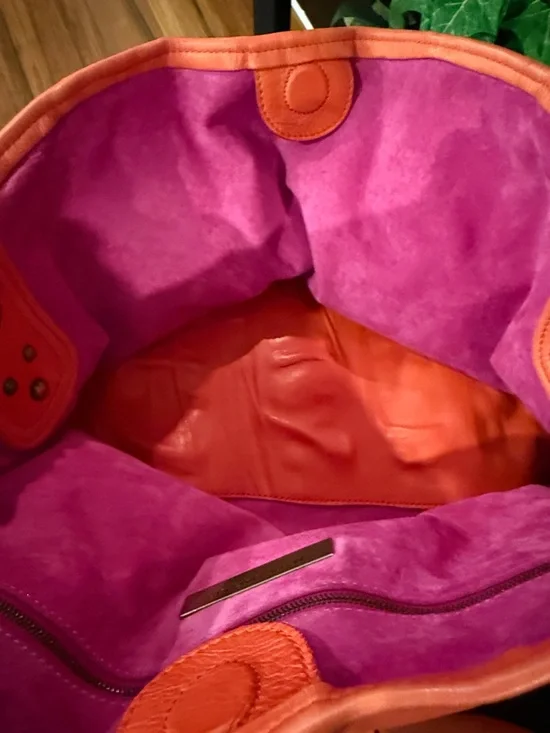 Vintage Marc Jacob’s Made in Italy Leather Slouchy Tassel Tote Handbag Orange - Picture 16 of 16